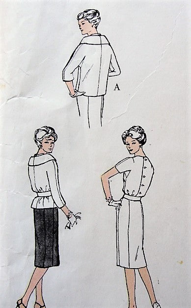 1950s CHIC Slim Dress and Jacket Pattern VOGUE COUTURIER Design 184 Two Jacket Styles Perfect Day or Evening  Bust 34 Vintage Sewing Pattern