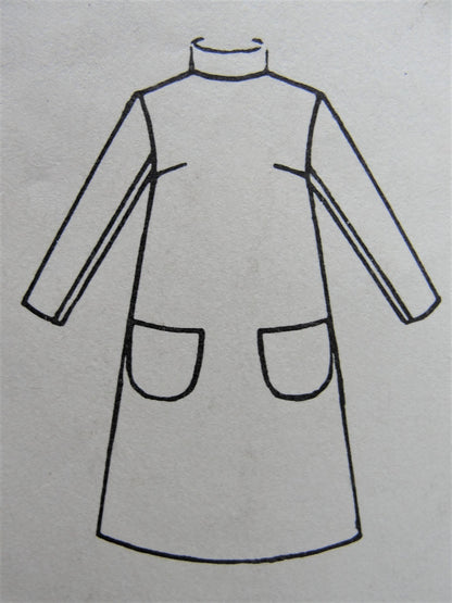 1960s FABULOUS Bill Blass Dress Pattern VOGUE AMERICANA 1875 Loose-fitting, A-line Dress,Back Inverted Pleat,Martingale Belt,Patch Pockets Bust 36 Vintage Sewing Pattern