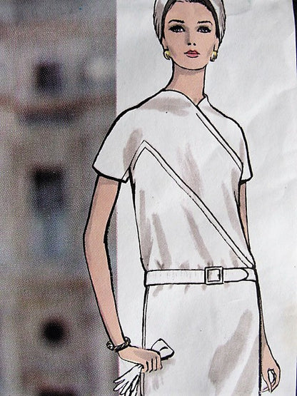 1960s STRIKING Molyneux Diagonal Seam Dress Pattern VOGUE Paris Original 1932 Day or After Five Bust 32 Vintage Sewing Pattern UNCUT