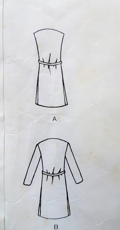1960s CLASSY Federico Forquet Dress Pattern VOGUE Couturier Design 1968 Asymmetrical Front, Bust 34 Vintage Sewing Pattern