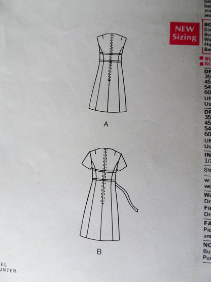 1960s LOVELY Balmain Dress Pattern VOGUE Paris Original 2227 Beautiful Design Day or After 5 Dress, Bust 34 Vintage Sewing Pattern