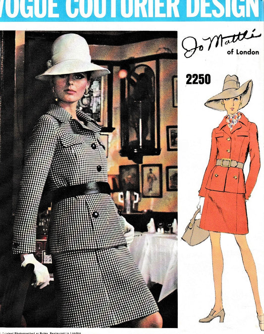 1960s FAB Slim Suit Pattern VOGUE Couturier Design 2250 Featuring  Jo Mattli Designer Size 10 Vintage Sewing Pattern FACTORY FOLDED