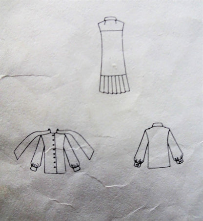 1970s FABULOUS Drop Waist Dress or Jumper and Blouse Pattern VOGUE Americana 2282 Bust 36 Vintage Sewing Pattern FACTORY FOLDED