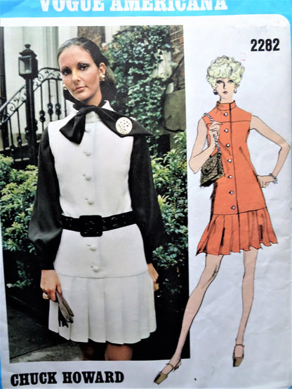 1970s FABULOUS Drop Waist Dress or Jumper and Blouse Pattern VOGUE Americana 2282 Bust 36 Vintage Sewing Pattern FACTORY FOLDED