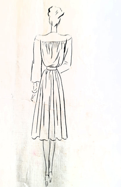 1930s Rare SCHIAPARELLI Style Dress Pattern VOGUE Couturier Model 261 Beautiful Details, Bust 32 Vintage Sewing Pattern