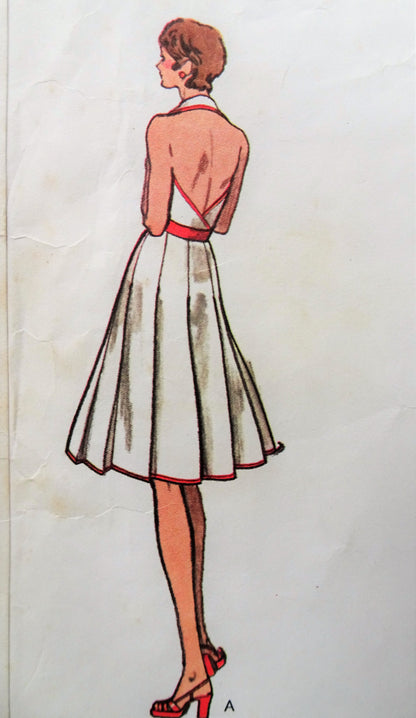 1970s BEAUTIFUL Nina Ricci Halter Dress Pattern VOGUE Paris Original 2871 Day or Evening Gown Maxi Length, Lovely Design, Bust 34 Vintage Sewing Pattern