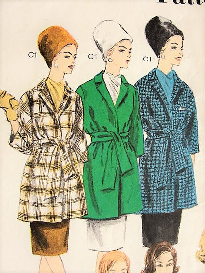 1960s CLASSY Proportioned Coats  Jackets Pattern VOGUE 3017 Four Fabulous Designs Day or Evening Bust 32 Vintage Sewing Pattern