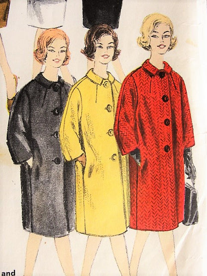 1960s CLASSY Proportioned Coats  Jackets Pattern VOGUE 3017 Four Fabulous Designs Day or Evening Bust 32 Vintage Sewing Pattern
