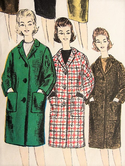 1960s CLASSY Proportioned Coats  Jackets Pattern VOGUE 3017 Four Fabulous Designs Day or Evening Bust 32 Vintage Sewing Pattern