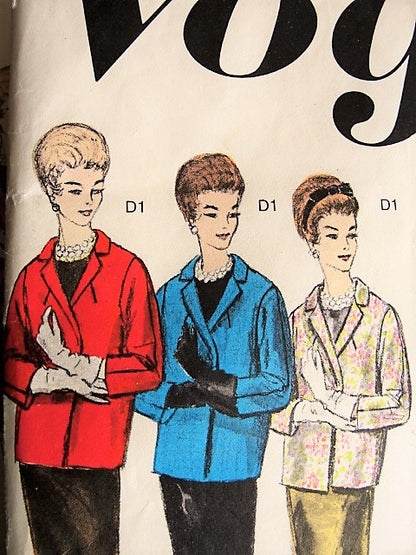 1960s CLASSY Proportioned Coats  Jackets Pattern VOGUE 3017 Four Fabulous Designs Day or Evening Bust 32 Vintage Sewing Pattern