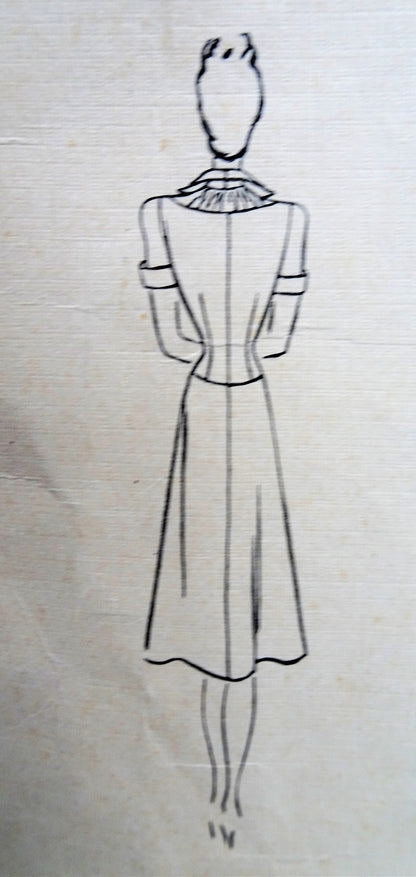 Late 1930s LOVELY Dress Pattern VOGUE Couturier Model 314 Beautiful Details Day or Dinner Dress Bust 30 Vintage Sewing Pattern