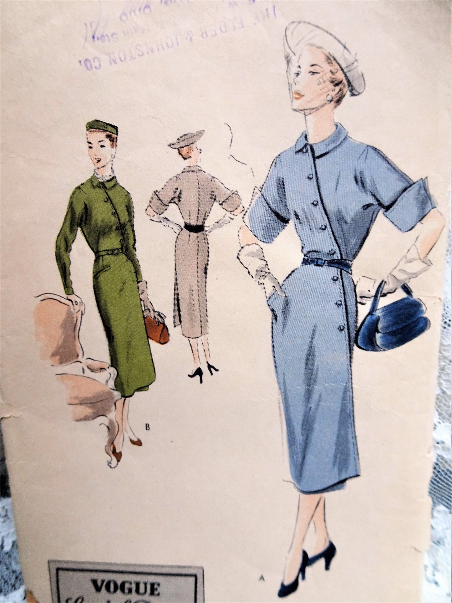 1950s COUTURe Detailed Dress Pattern VOGUE Special Design 4115 Eye Catching Diagonal Front,2 Versions Bust 32 Vintage Sewing Pattern