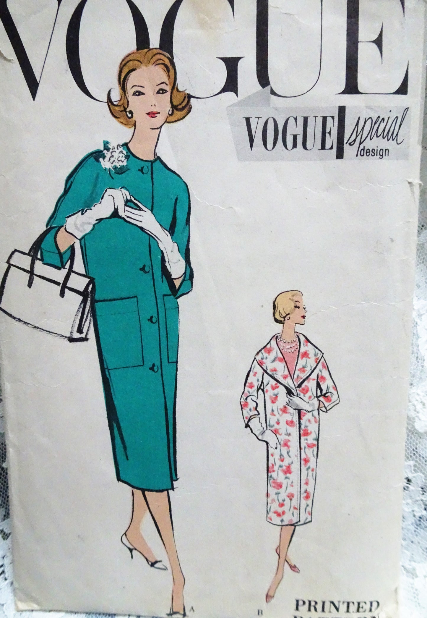 1950s CHIC Slim Coat Pattern VOGUE Special Design 4871 Two Wonderful Styles Bust 32 Vintage Sewing Pattern