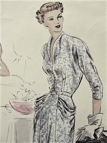 1940s GORGEOUS Dress Pattern VOGUE Special Design 4963 Beautiful Flattering Style Daytime or Dinner Cocktail Dress Bust 32 Vintage Sewing Pattern
