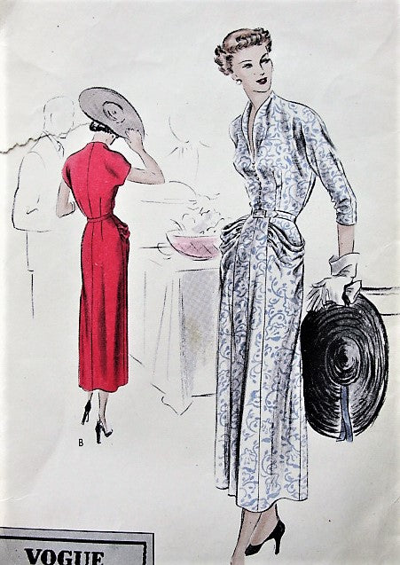 1940s GORGEOUS Dress Pattern VOGUE Special Design 4963 Beautiful Flattering Style Daytime or Dinner Cocktail Dress Bust 32 Vintage Sewing Pattern