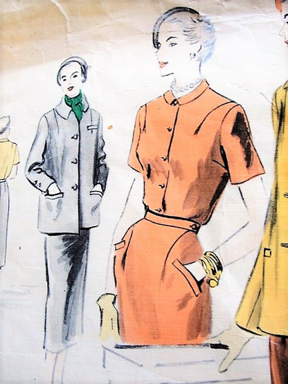 1940s STYLISH Blouse, Skirt and Jacket Pattern VOGUE Couturier Design 530 Easy Elegance Bust 32 Vintage Sewing Pattern