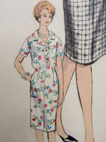 1960s Slim Dress Pattern VOGUE 5379 Nice Style Details French Cuffs Version Bust 36 Vintage Sewing Pattern FACTORY FOLDED