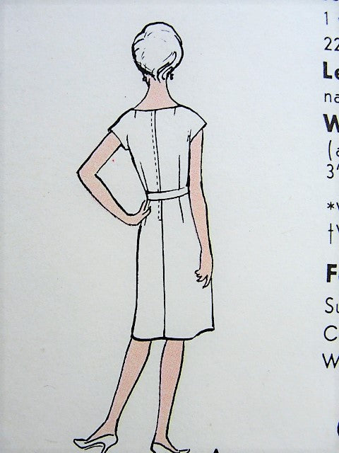 1960s CLASSY Dress Pattern VOGUE 5456 Easy To Make Day or Party Evening Dress Bust 32 Vintage Sewing Pattern UNCUT