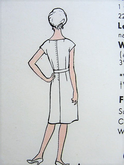 1960s CLASSY Dress Pattern VOGUE 5456 Easy To Make Day or Party Evening Dress Bust 32 Vintage Sewing Pattern UNCUT