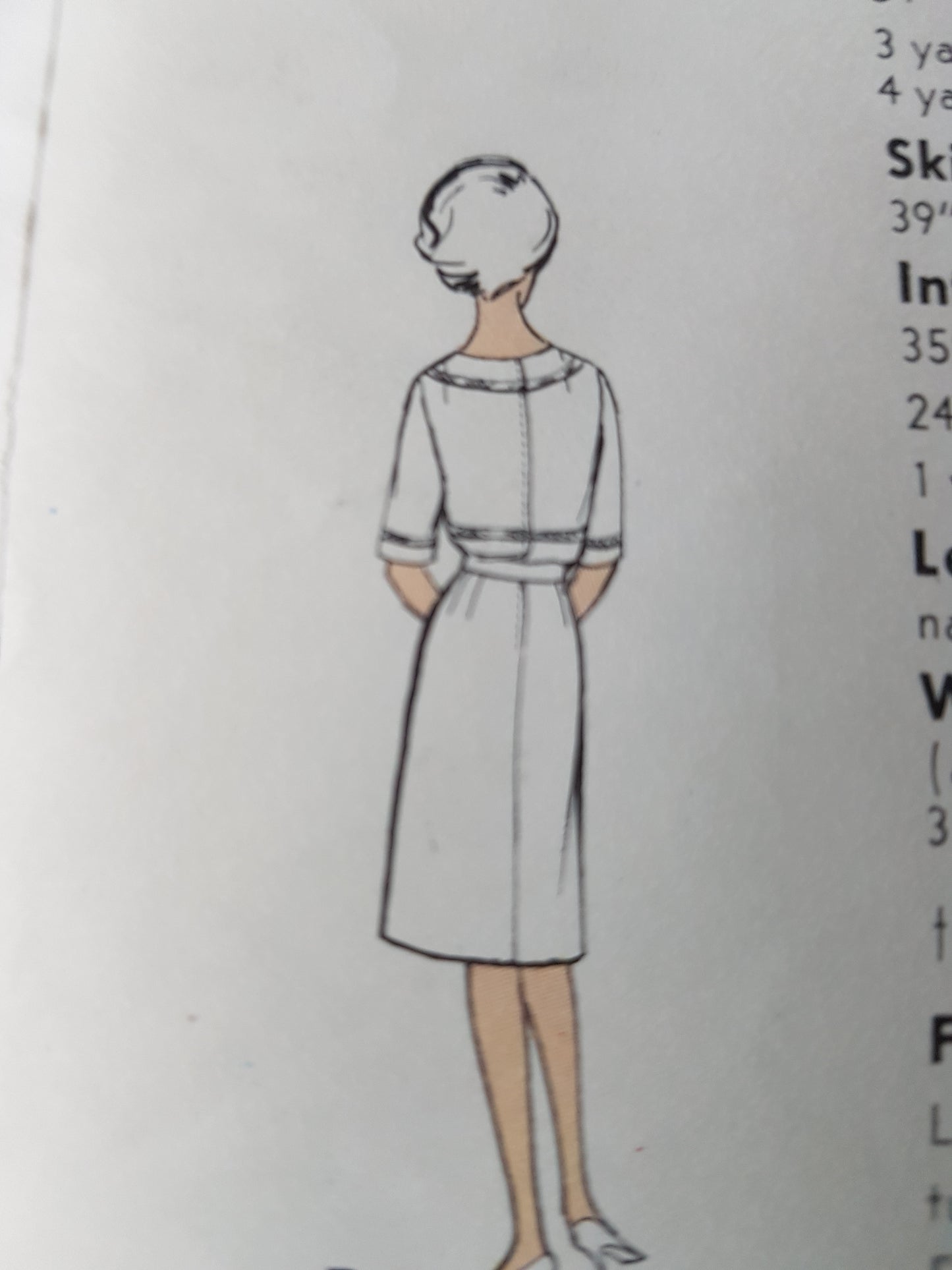 1960s CLASSY Easy To Make Dress Pattern VOGUE 5534 Bust 32 Vintage Sewing Pattern