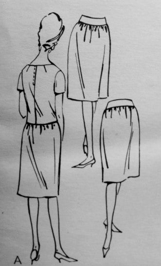 1960s Classy 2 Pc Dress Pattern VOGUE YOUNG FASHIONABLES 5762  Bias Drape Cowl OverblouseSlightly Gathered Skirt Daytime or Cocktail Dress Bust 36 Vintage Sewing Pattern FACTORY FOLDED