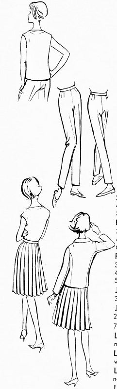 1960s CLASSIC Weekend Wear Separates Suit Pattern VOGUE 6159 Pleated Skirt Slim Cigarette Pants Bateau Neck Top,Double Breasted Blazer Bust 32 Vintage Sewing Pattern FACTORY FOLDED