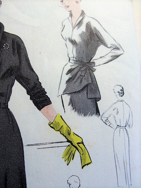FAB 1950s Dress With Detachable Tunic and Dickey Pattern VOGUE 6889 Five Styles Bust 34 Vintage Sewing Pattern