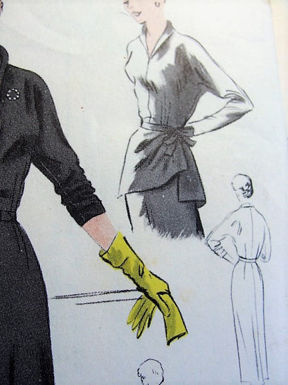 FAB 1950s Dress With Detachable Tunic and Dickey Pattern VOGUE 6889 Five Styles Bust 34 Vintage Sewing Pattern