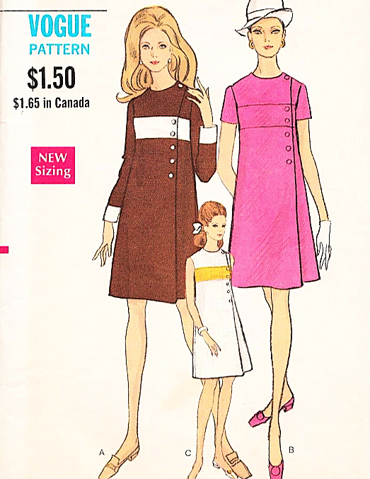1960s LOVELY Side Pleat Dress Pattern VOGUE 7342 Three Beautiful Versions Bust 31 Vintage Sewing Pattern FF
