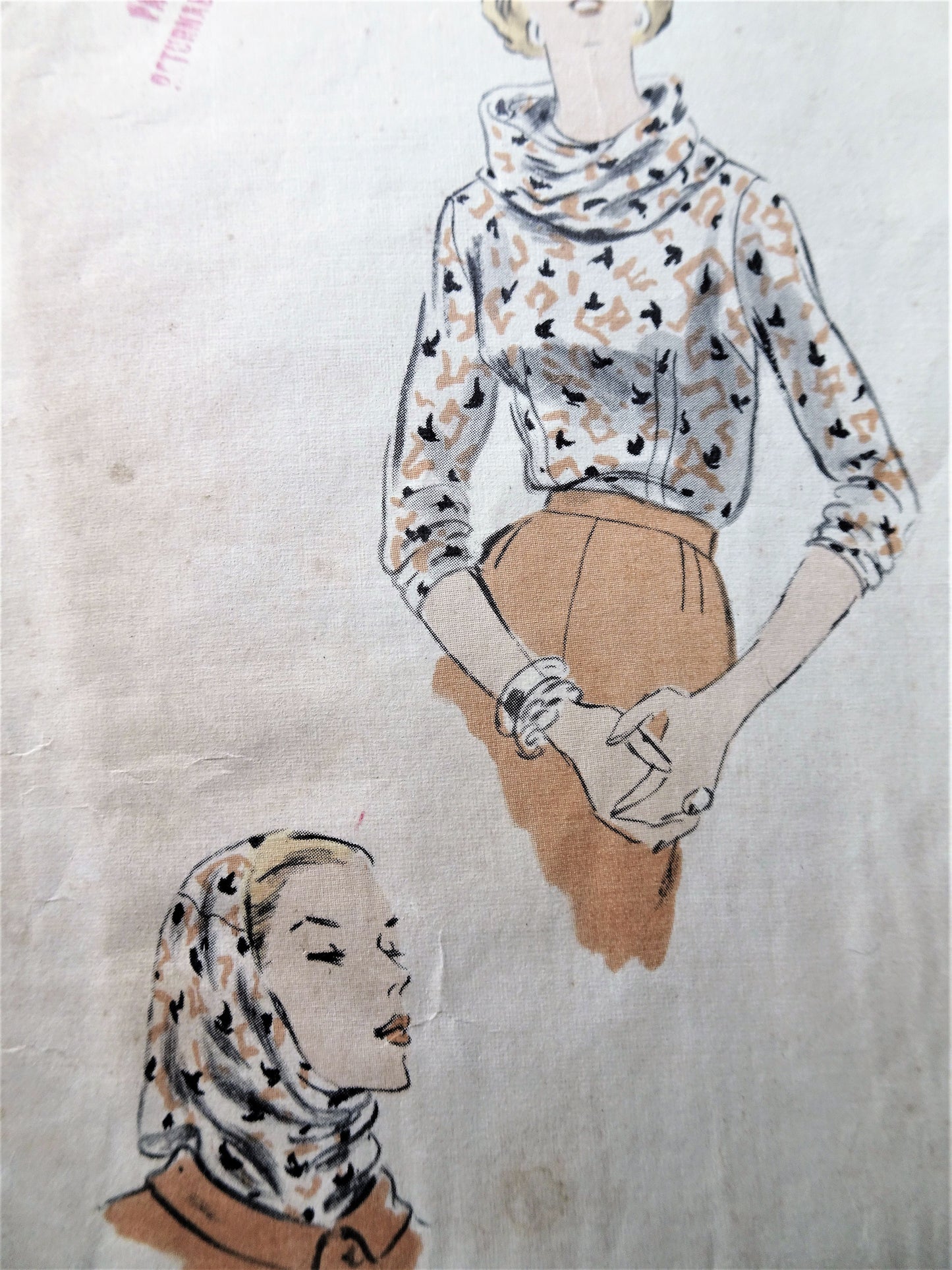 1950s CLASSY Suit and Blouse Pattern VOGUE Couturier Design 739 Slim Skirt, Boxy Jacket, Cowl Neckline Blouse Wear as Scarf, Bust 34 Vintage Sewing Pattern