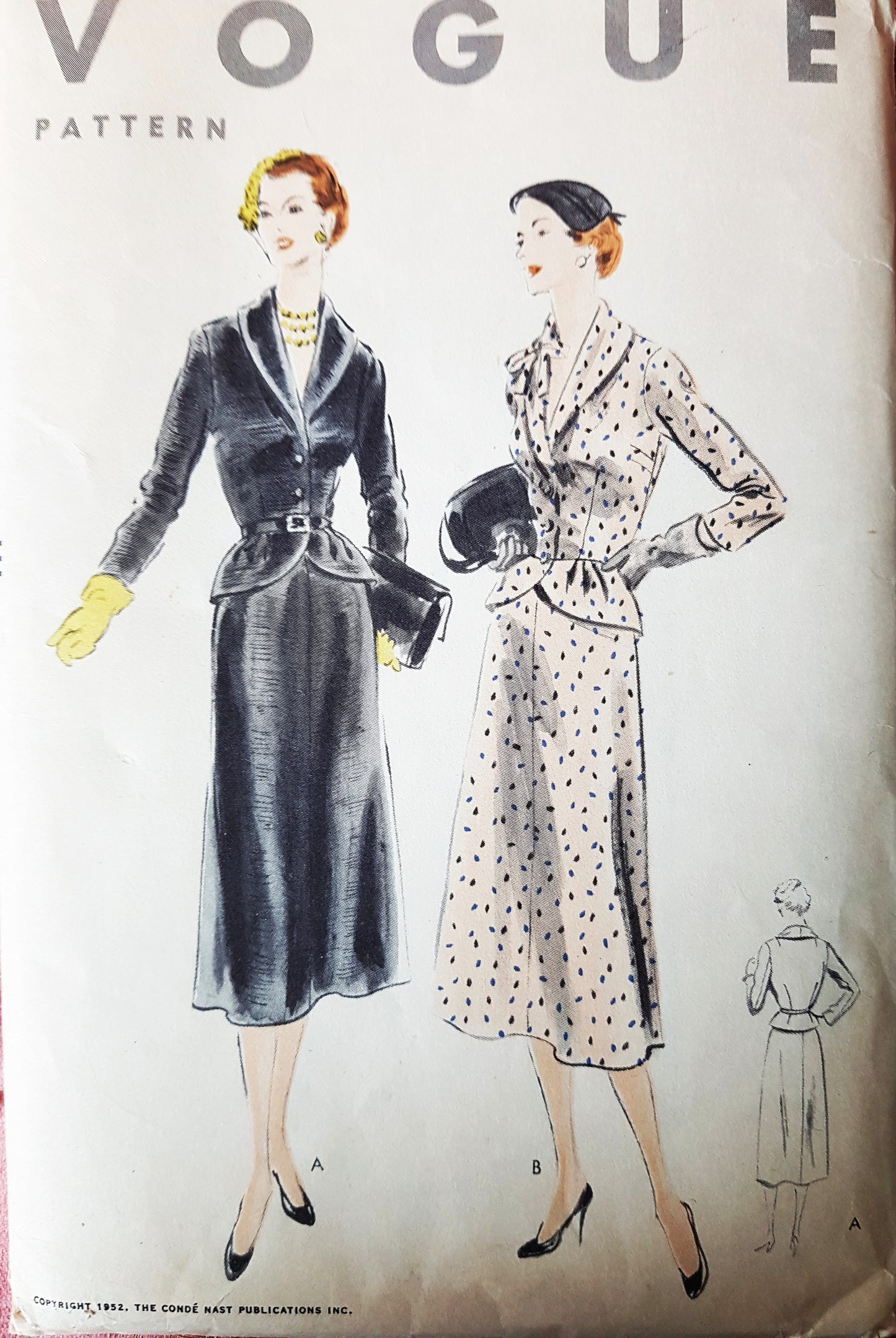 1950s STUNNING Suit Dress Pattern VOGUE 7904 Beautiful Design,Day or Evening, Bust 34 Vintage Fashion Sewing Pattern FF