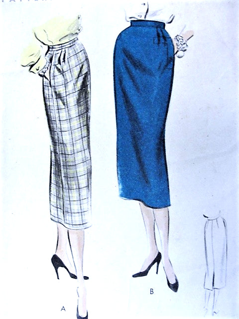 1950S Slim Skirt Pattern VINTAGE CLASSY VOGUE 8052 Vintage Sewing Pattern