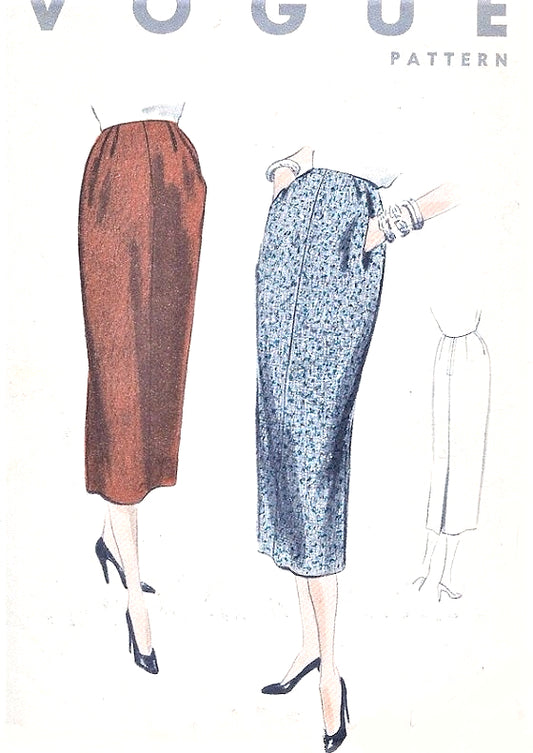 1950s CLASSY Slim Skirt Pattern VOGUE 8162 Waist 24 Easy To Make Wardrobe Builder Vintage Sewing Pattern FACTORY FOLDED
