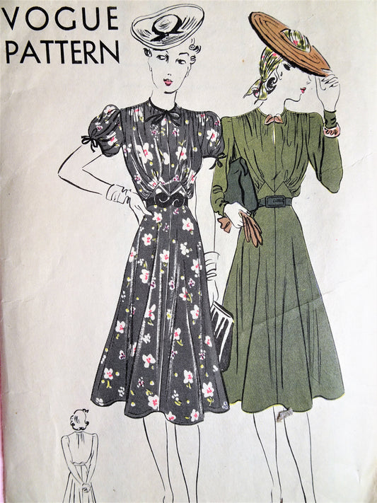 1930s VOGUE 8324 Dress Pattern Bust 32 Vintage Sewing Pattern