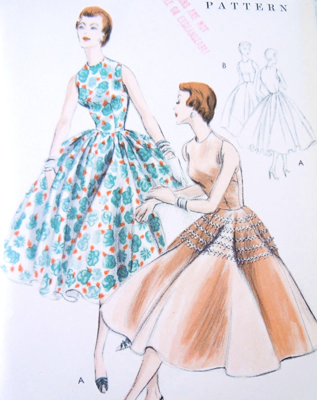 vintage dress patterns 1950s BEAUTIFUL Simple to Make Pattern VOGUE 8351 Lovely 2 Full Skirt Versions, Day or Party Dress Bust 36 Sewing Pattern FF parentId:767420 Photo Welcome to the Neck:22.5 * The template for