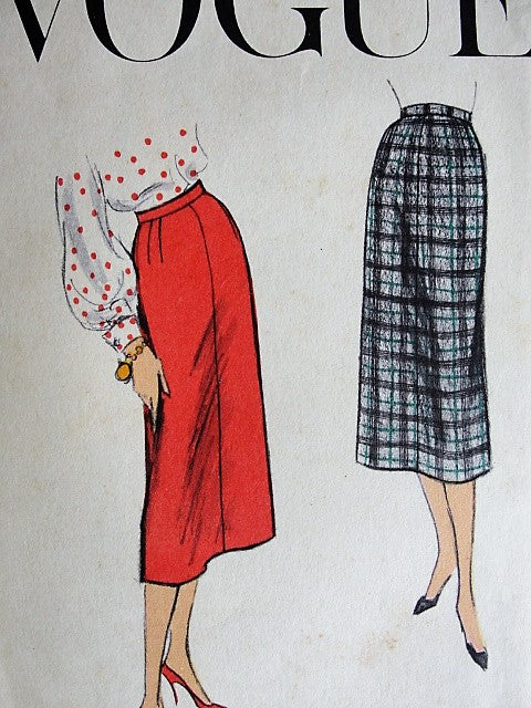 1950s CLASSY Slim Skirt Pattern Vogue 8983 Vintage Sewing Pattern