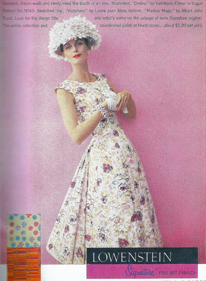 1950s GORGEOUS Evening Party Dress Pattern VOGUE 9043  Lovely Gathered Back Panel and Bodice Drapery Bust 34 Vintage Sewing Pattern