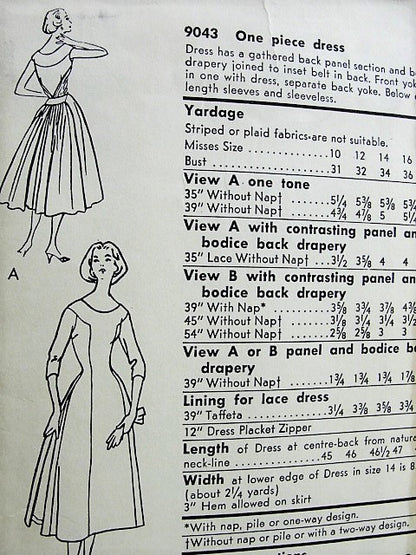 1950s GORGEOUS Evening Party Dress Pattern VOGUE 9043  Lovely Gathered Back Panel and Bodice Drapery Bust 34 Vintage Sewing Pattern