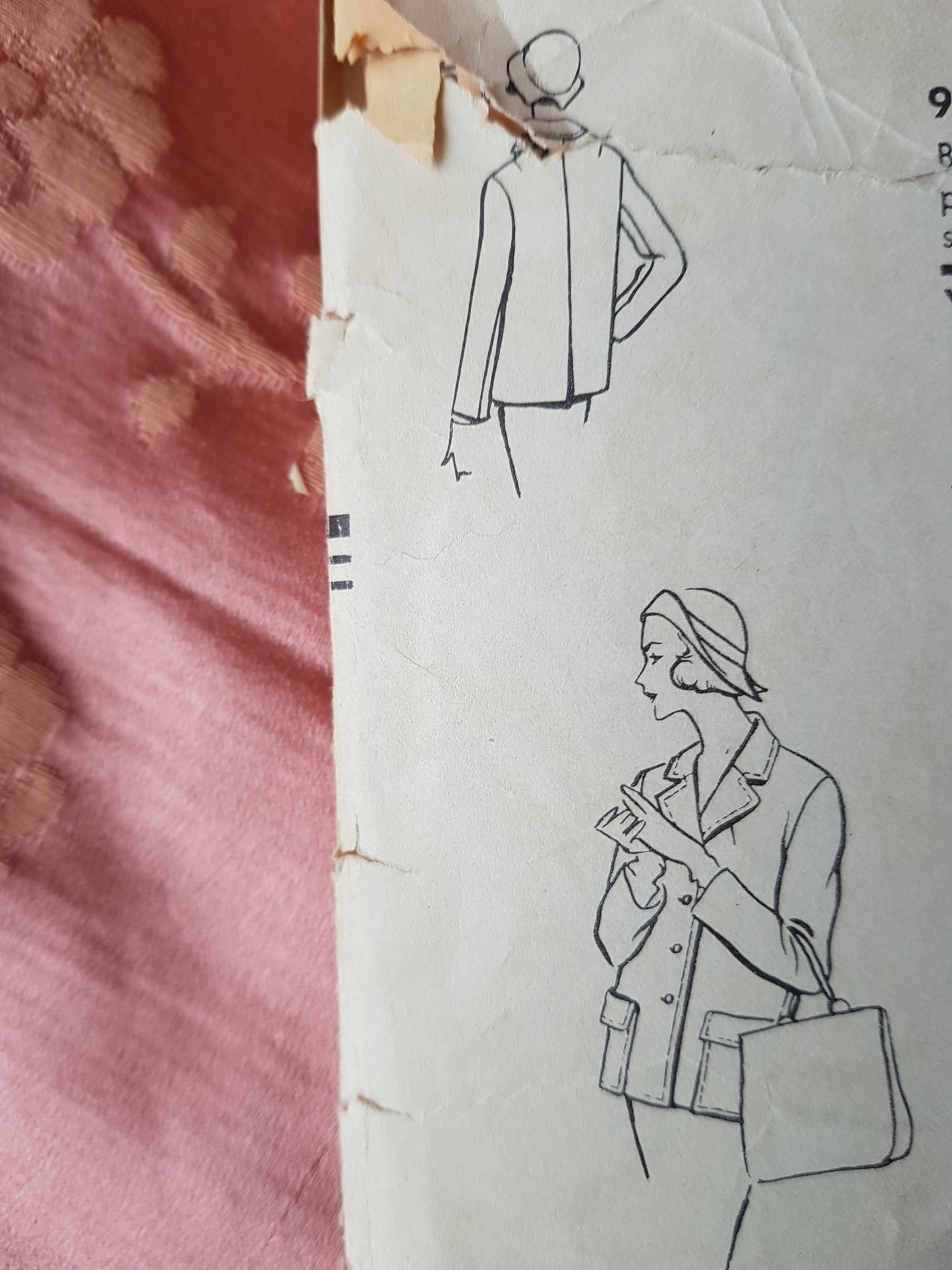 CLASSY Boxy Jacket Car Coat Pattern VOGUE 9231 Notched Collar , Flap Patch Pockets, Back Vent, Bust 36 Vintage Sewing Pattern