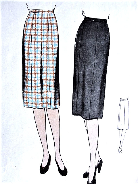 1940s SLEEK Slim Skirt Pattern VOGUE 9533 Waist 28 Easy To Make Vintage Sewing Pattern