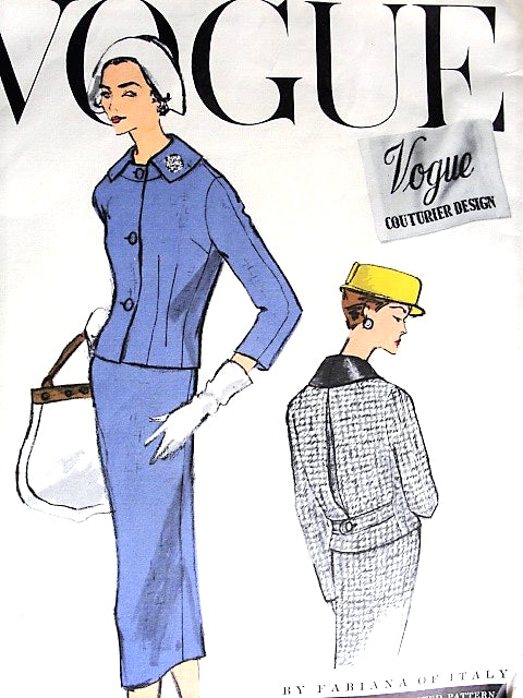 1950s STUNNING Fabiani Slim Suit Pattern VOGUE Couturier Design 965 Lovely Design Bust 34 Vintage Sewing Pattern FACTORY FOLDED