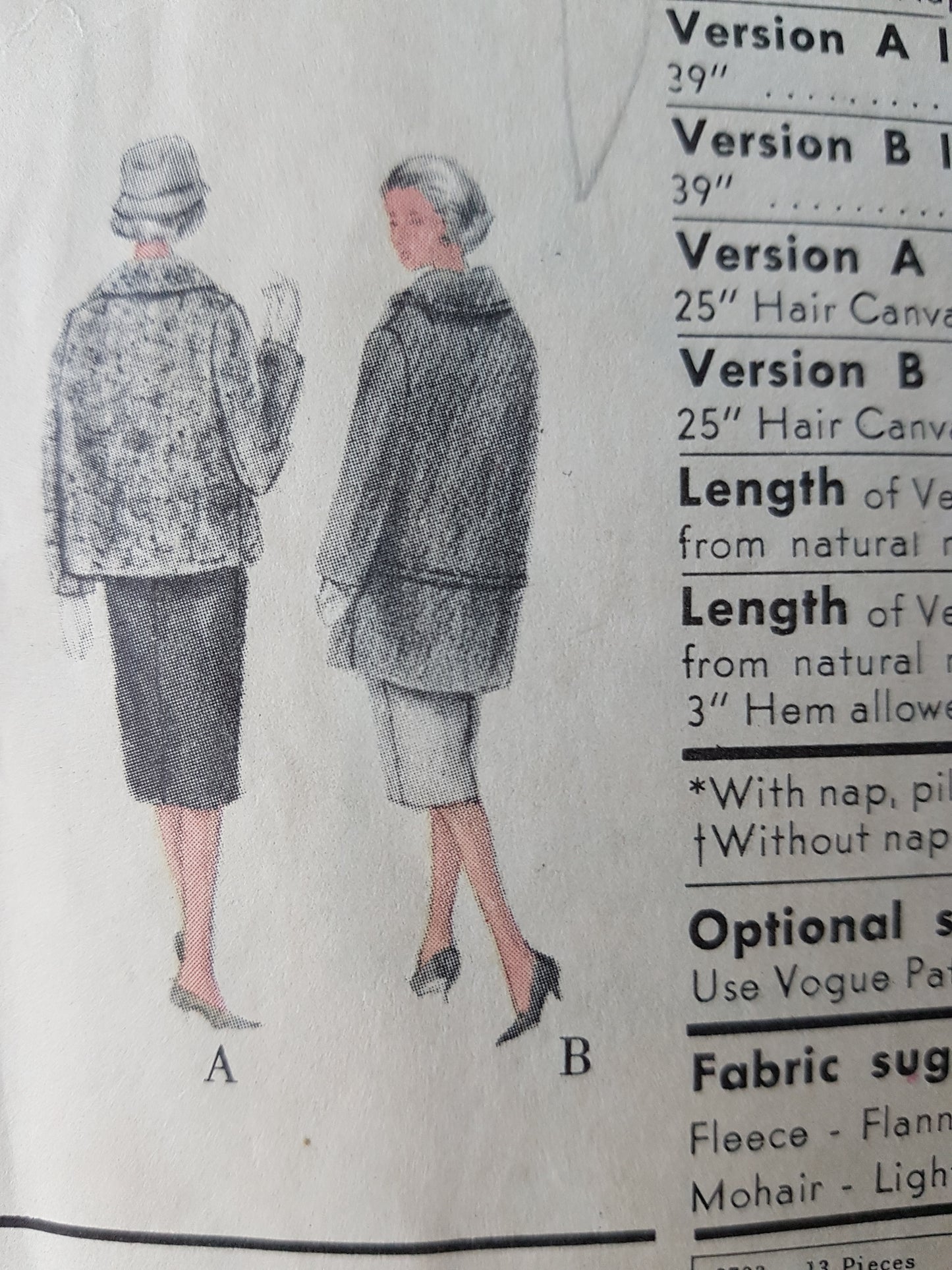 1950s CLASSY Topper Jacket Coat Pattern VOGUE 9703 Two Lengths, Bust 32 Vintage Sewing Pattern