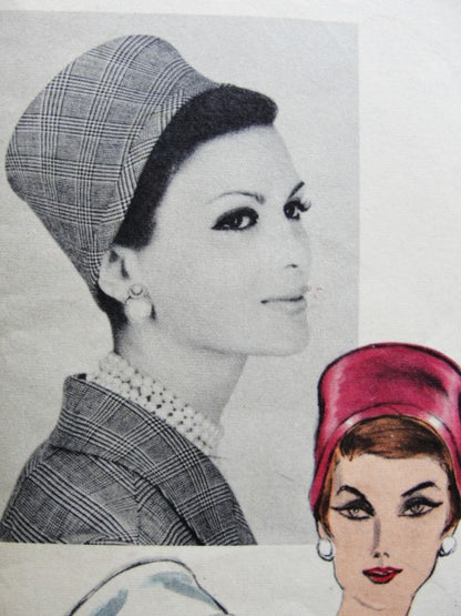 FAB 50s VOGUE 9923 John Frederics Pillbox Cloche Hats Vintage Sewing Millinery Pattern UNCUT