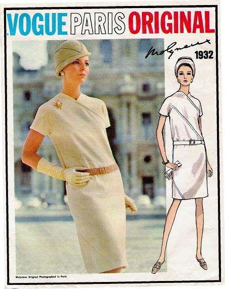 1960s STRIKING Molyneux Diagonal Seam Dress Pattern VOGUE Paris Original 1932 Day or After Five Bust 32 Vintage Sewing Pattern UNCUT