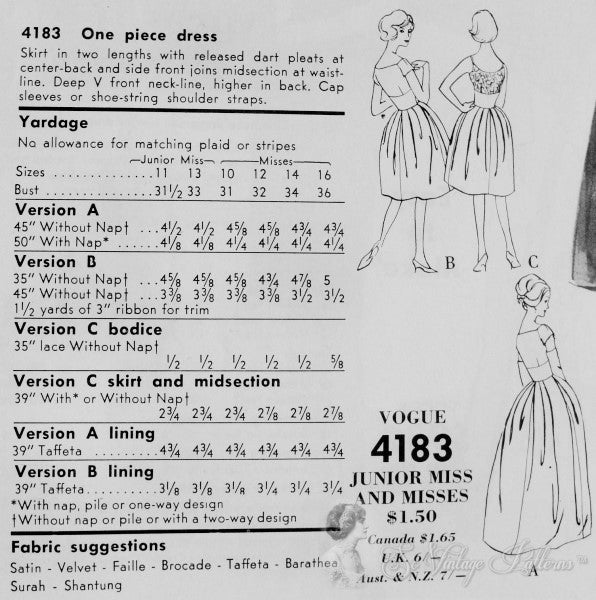 1960s Mad Men Era Glamorous Evening Gown Cocktail Dress Pattern Vogue Special Design 4183 Vintage Sewing Pattern Breathtaking Flattering Style Bust  31.5