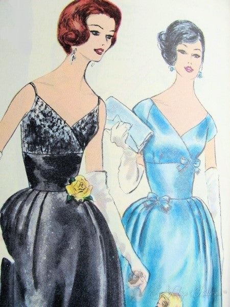1960s Mad Men Era Glamorous Evening Gown Cocktail Dress Pattern Vogue Special Design 4183 Vintage Sewing Pattern Breathtaking Flattering Style Bust  31.5