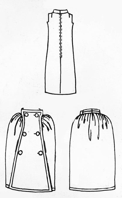 1960s Stunning PIERRE CARDIN Cocktail Party Dress and Cape Coat Pattern VOGUE PARIS Original 1722 Unique V Shape Plastron With Standing Collar Mod Dress Bust 31 Vintage Sewing Pattern Factory Folded