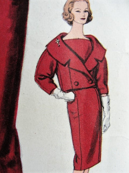 1950s ELEGANT Suit and Blouse Pattern VOGUE Paris Original 1452 Designed by Desses Perfect Day to Evening Outfit Bust 34 Vintage Sewing Pattern FACTORY FOLDED