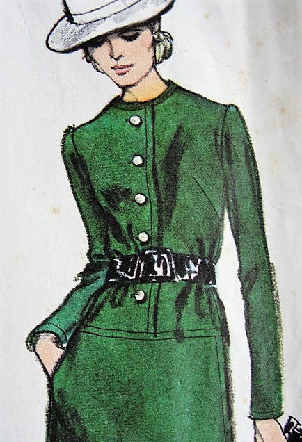 1970s Classy GIVENCHY Dress Pattern VOGUE Paris Original 2474 MIDI length Jewel Neckline Daytime or After 5 Elegant Dress  Bust 34 Vintage Sewing Pattern