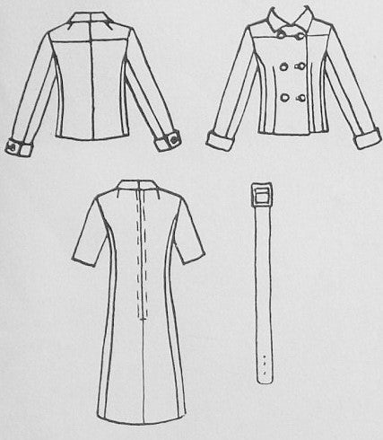 1960s STYLISH Balmain Dress and Jacket Pattern VOGUE Paris Original 1920 Semi Fitted Jacket Slim Straight Classic Dress Bust 38 Vintage Sewing Pattern